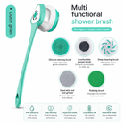 5-in-1 Waterproof Electric Bath Brush with Long Handle